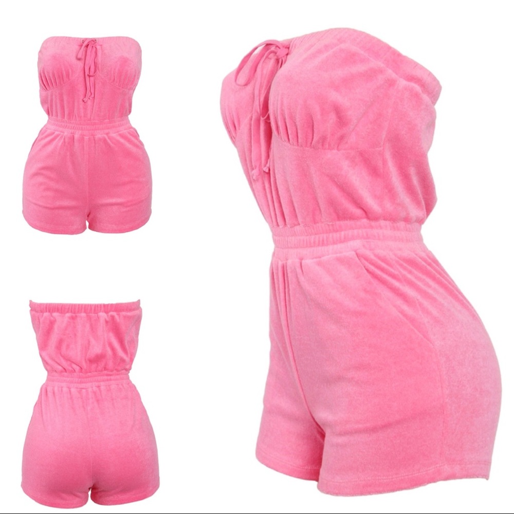 Pink Terry Tube Romper